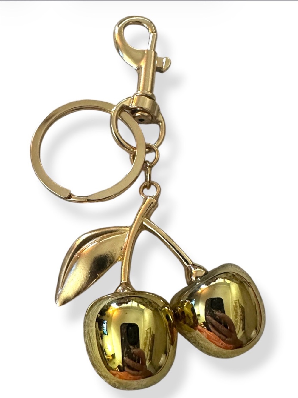 Gold Cherry Gold Bag Charm & Keychain